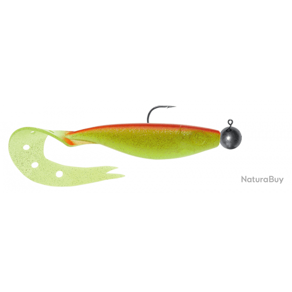 LEURRE SOUPLE GRUB DELALANDE SANDRA MONTE 9CM 7G CHARTREUSE DOS ROUGE