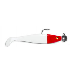 LEURRE SOUPLE Shad DELALANDE Shad GT MONTE 9CM 7G BLANC TETE ROUGE