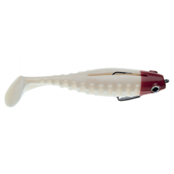 LEURRE SOUPLE Shad DELALANDE NEO SHALLOW MONTE 9CM 4G BLANC TETE ROUGE