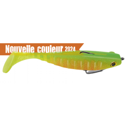 LEURRE SOUPLE Shad DELALANDE NEO SHALLOW MONTE 16CM 7G FIRE TIGER PAILLETE