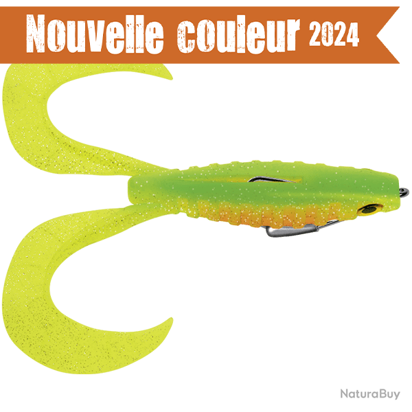 LEURRE SOUPLE GRENOUILLE DELALANDE NEO FROG MONTE 12CM 7G FIRE TIGER PAILLETE