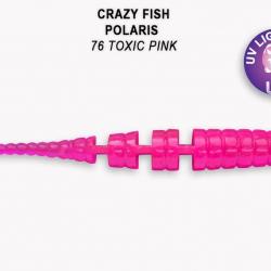 Pochette LEURRE SOUPLE Worm CRAZY FISH POLARIS 2" #76 TOXIC PINK