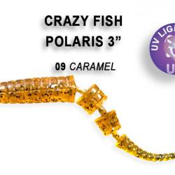 Pochette LEURRE SOUPLE Worm CRAZY FISH POLARIS 3" #9 CARAMEL