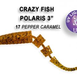 Pochette LEURRE SOUPLE Worm CRAZY FISH POLARIS 3" #17 PEPPER CARAMEL