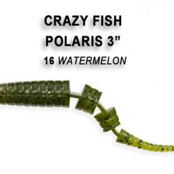 Pochette LEURRE SOUPLE Worm CRAZY FISH POLARIS 3" #16 WATERMELON