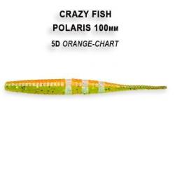 Pochette LEURRE SOUPLE Worm CRAZY FISH POLARIS 4" #5D ORANGE CHART