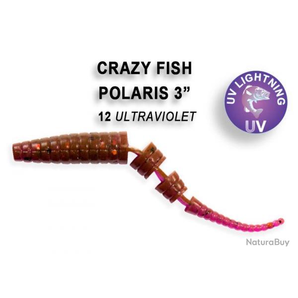 Pochette LEURRE SOUPLE Worm CRAZY FISH POLARIS 4" #12 ULTRAVIOLET