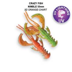 Pochette LEURRE SOUPLE Créature FLOTTANTE CRAZY FISH NIMBLE 2" #5D ORANGE CHART