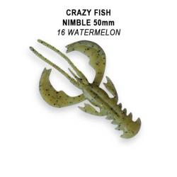 Pochette LEURRE SOUPLE Créature FLOTTANTE CRAZY FISH NIMBLE 2" #16 WATERMELON