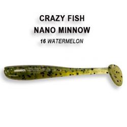 Pochette LEURRE SOUPLE Shad CRAZY FISH NANO MINNOW 1,6" #16 WATERMELON