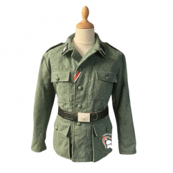 Veste Allemande Mod.43 SS Laine Feldgrau av. Insigne - WW2 XXL (délai 2 à 3 mois)