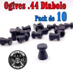 Balle tir réduit .44 ogive diabolo plastique - Pack de 10 - Bast3D