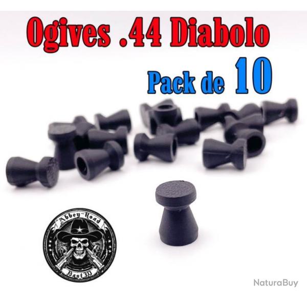 Balle tir rduit .44 ogive diabolo plastique - Pack de 10 - Bast3D