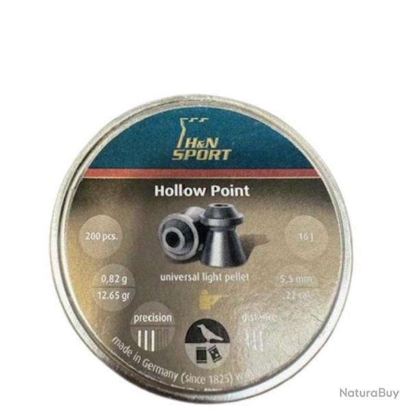 Plomb air comprim H&N Hollow Point cal.5.5 0.82g 12.65gr par 200