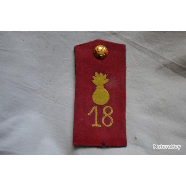 PATTE D'EPAULE ALLEMANDE ARTILLERIE DE CAMPAGNE n18-GERMAN SHOULDER BOARDS FAR 18-1 WW-GUERRE 1914