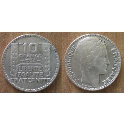 France 10 Francs 1933 Turin Piece Argent Franc