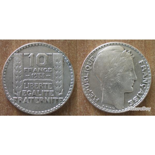 France 10 Francs 1933 Turin Piece Argent Franc