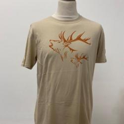 T-shirt beige cerf - GILDAN