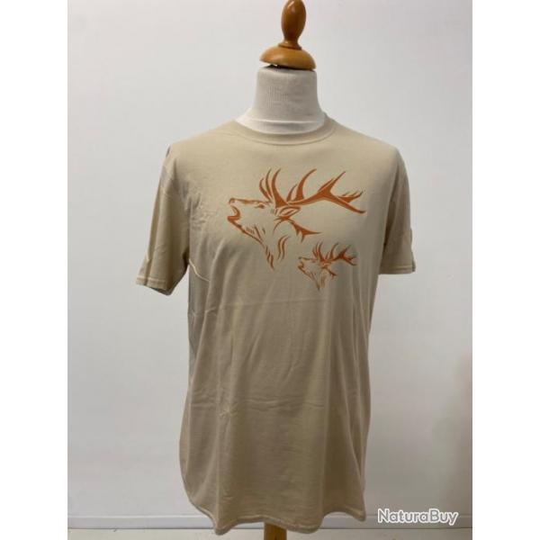 T-shirt beige cerf - GILDAN