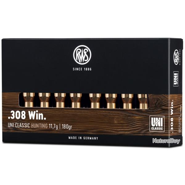 1 Boite de Balles RWS 308 Win UNI CLASSIC 180gr