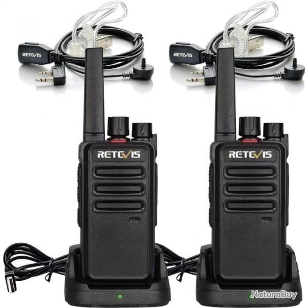 Talkie-walkie x 2 Rechargeable Retevis RT668 Pro Noir