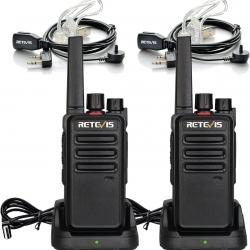 Talkie Walkie Professionnel PMR446 2 Pcs Radio Bidirectionnelle avec Oreillette VOX Portée 3 km