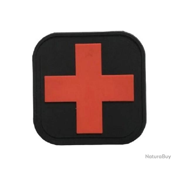 Patch mdical croix rouge/noire velcro