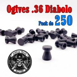 Balle tir réduit .36 ogive diabolo plastique - Pack de 250 - Bast3D