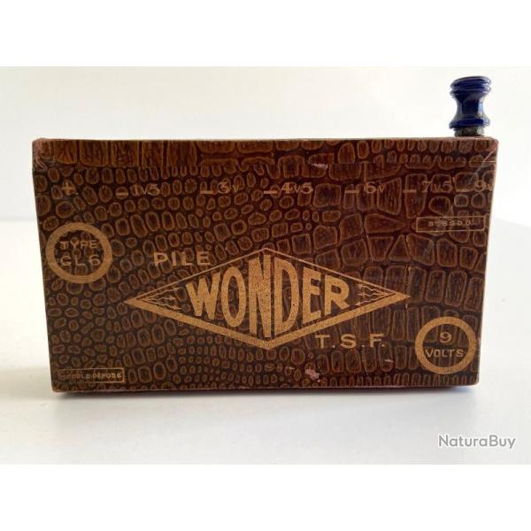 Collector Ancienne Pile de Polarisation TSF WONDER 9V Alimentation 1930 France