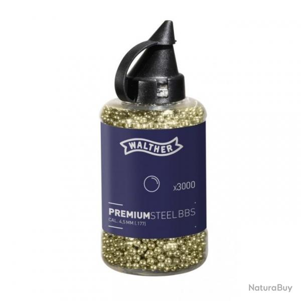 BILLES WALTHER PREMIUM BB GOLD STEEL CAL 4.5 MM 0.36G X3000