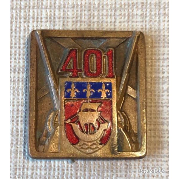 insigne pucelle 401 R.A.A. Rgiment d'Artillerie