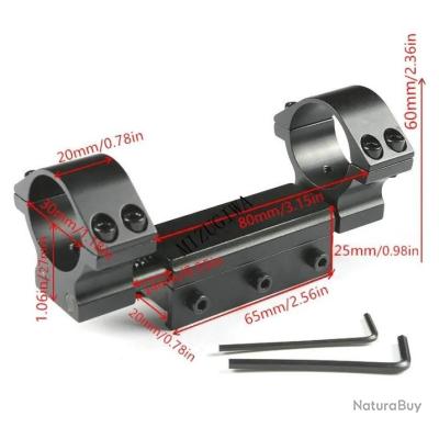 Colliers de montage rail 11 mm double serrage BTR Diametre 25,4mm