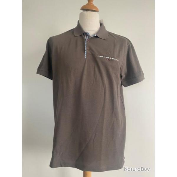 Polo col boutonn taupe - LOVERGREEN