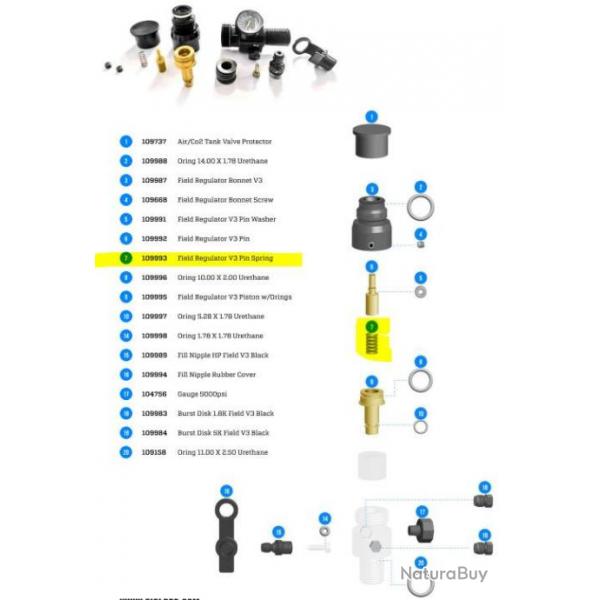 Ressort de Pin pour regulator - Field V3