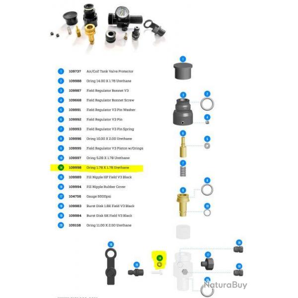 Joint de Fill nipple Urethane Regulateur Field 14