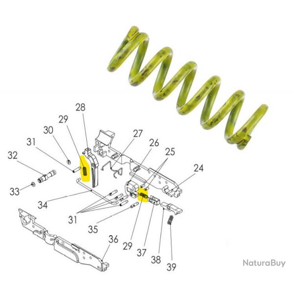 Tippmann 98/A5/FT12/FT50 trigger spring et 98 return slide spring - Jaune-11731