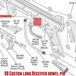 98 Custom long Receiver dowel pin -11717