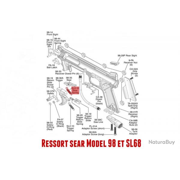 Ressort sear Tippmann 98 Custom Old Model et Sl68 -11908