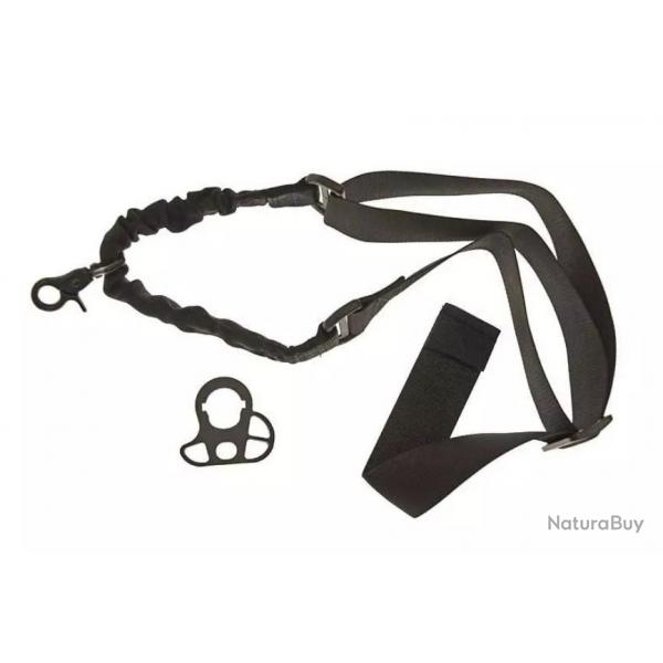 Sangle Tactique 1 Point Bungee avec Delta Ring - Noire - GFT