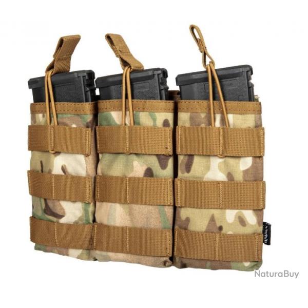 Porte 3 Chargeurs Open Koga Fixation Molle M4/AK/G36 Multicam- Primal