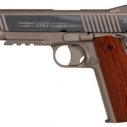 Colt 1911 rail gun full metal - Stainless - Culasse fixe CO2 - KWC