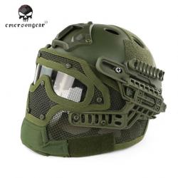 Casque tactique Emerson G4 PJ intégral +grille - Olive