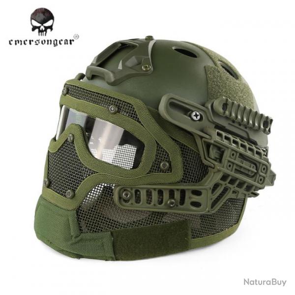 Casque tactique Emerson G4 PJ intgral +grille - Olive