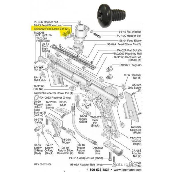 TIPPMANN 98 Feed latch screw (98-42)