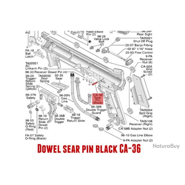 Dowel sear pin black -11718 - TA02077