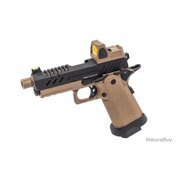 Rplique GBB gaz Vorsk Hi-Capa 3.8 PRO + Red Dot BDS Noir /Tan