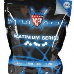 Billes 0.28gr Blanche - King Arms Platinium- Sac de 1 Kg