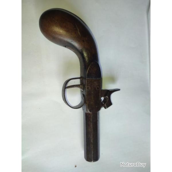 Pistolet de coffre a poudre noir calibre inconnu fonctionnelle