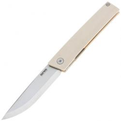 Couteau SRM Knives 401L-GT Tan Manche G10 Lame Acier 10Cr15CoMov IKBS Linerlock Clip SRM401LGT