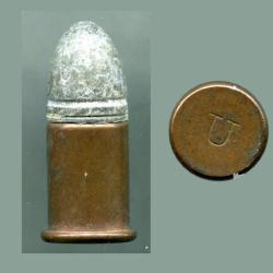 .44 Short Rimfire - &eacute;tui cuivre de 16 mm de long - balle plomb 1 gorge molet&eacute;e  - marquage :  U